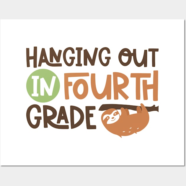 Hanging Out in Fourth Grade Kids School Back to School Funny Wall Art by ThreadSupreme